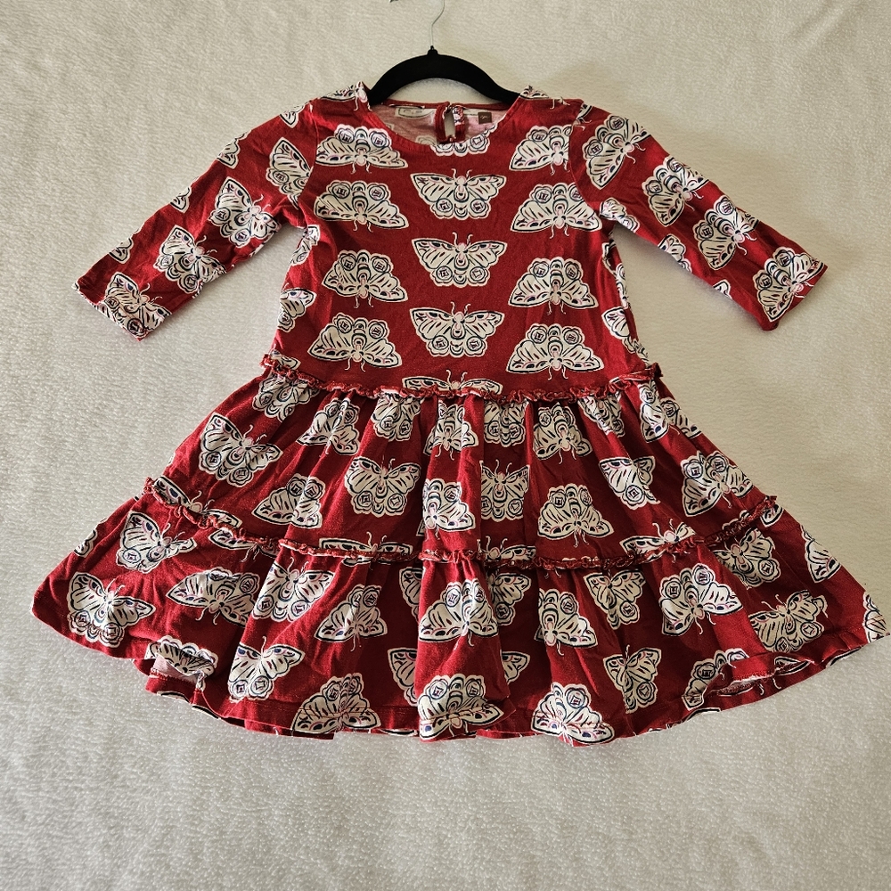 Tea Burgundy Patterned Kids Dress‎